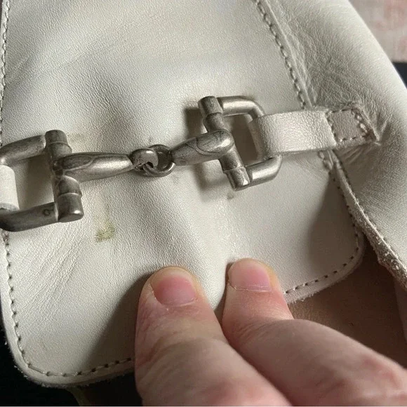 Ivory Leather Mule Loafer Slides Enzo Testoni Size 8 39 Quiet Luxury Preppy - Picture 10 of 13